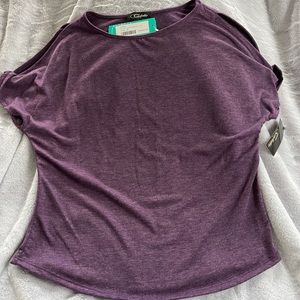 Purple Open Shoulder Top